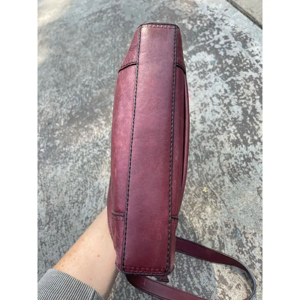 Fossil Burgundy Leather Crossbody Bag